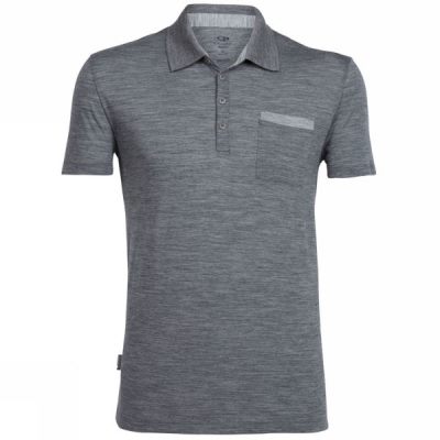 Polo Icebreaker Quattro II Manga Corta Hombre Gris - Chile NCR470259